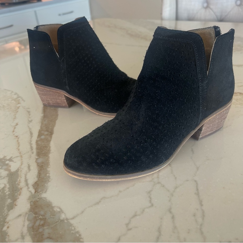Suede Leather Ankle Boots Susina Back Zip Size 4m
